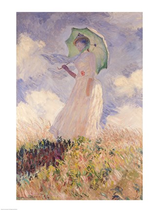 Framed Woman with Parasol turned to the Left, 1886 Print