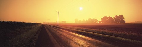 Framed Sunrise Road Maryland USA Print