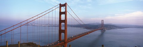 Framed Traffic On A Bridge, Golden Gate Bridge, San Francisco, California, USA Print