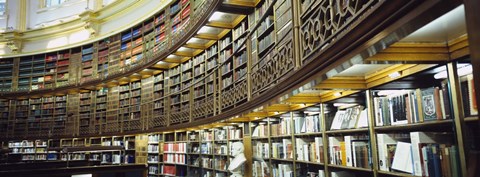 Framed Bookcase in a library, British Museum, London, England Print