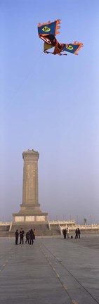 Framed Tourists in front of a monument, Beijing Monument To The People&#39;s Heroes, Tiananmen Square, Beijing, China Print