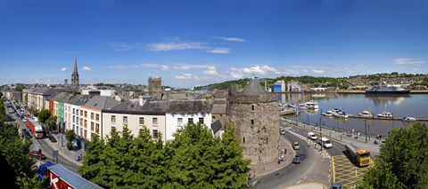Framed Quayside, Reginald's Tower, River Suir, Waterford City, County Waterford, Republic of Ireland Print