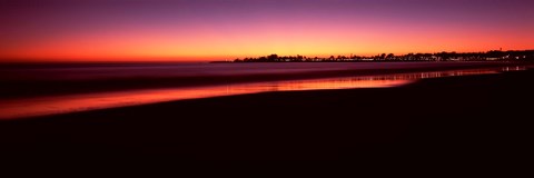 Framed Beach at sunset, Santa Cruz, Santa Cruz County, California, USA Print