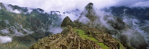 Framed High Angle View of Machu Picchu, Peru Print