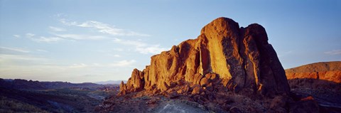 Framed Red rock at summer sunset, Valley Of Fire State Park, Nevada, USA Print