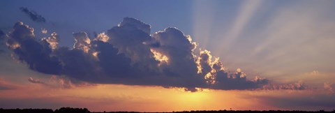 Framed Sunset, Marion County, Illinois, USA Print