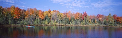 Framed Man in Canoe nr Antigo WI USA Print