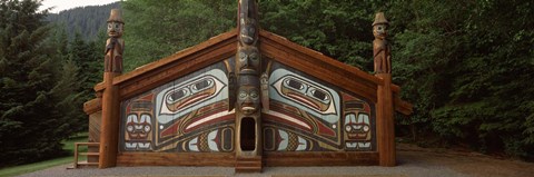 Framed Facade of a Clan House, Totem Bight State Historical Park, Ketchikan, Alaska, USA Print
