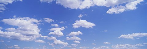 Framed White fluffy clouds Print