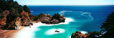 Framed Rock formations at the coast, Big Sur, California, USA Print