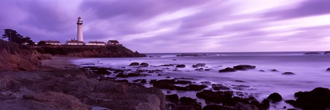 Framed Lighthouse on the coast, Pigeon Point Lighthouse, California, USA Print