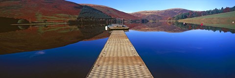 Framed Pier at a lake, St Mary&#39;s Loch, Scottish Borders, Scotland Print