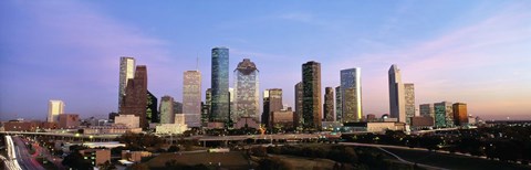 Framed USA, Texas, Houston, twilight Print