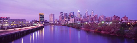 Framed Twilight Philadelphia PA USA Print