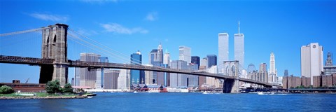 Framed New York Skyline with Twin Towers Print