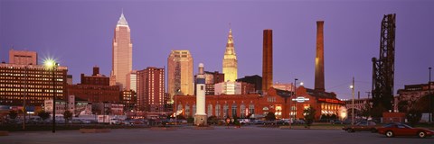 Framed Skyline, Cleveland, Ohio, USA Print