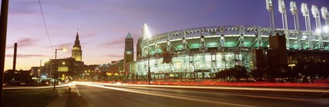 Framed Low angle view of a baseball stadium, Jacobs Field, Cleveland, Ohio, USA Print