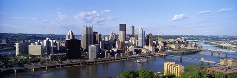 Framed Monongahela River, Pittsburgh, Pennsylvania, USA Print