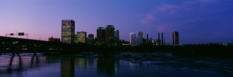 Framed Richmond, Virginia at Night Print