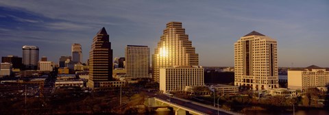 Framed Skyscrapers in a city, Austin, Texas, USA Print