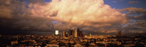 Framed Los Angeles Under Clouds Print