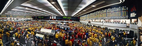 Framed Traders in a stock market, Chicago Mercantile Exchange, Chicago, Illinois, USA Print