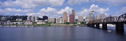 Framed USA, Oregon, Portland, Willamette River Print