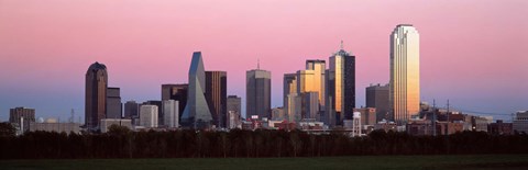 Framed Twilight, Dallas, Texas, USA Print