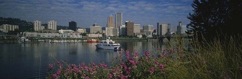 Framed Boat in the sea, Portland, Oregon, USA, 1999 Print
