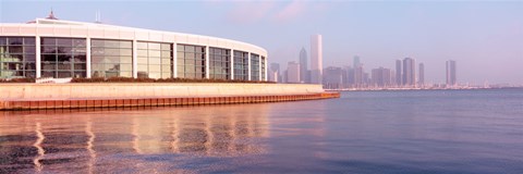 Framed Building Structure Near The Lake, Shedd Aquarium, Chicago, Illinois, USA Print
