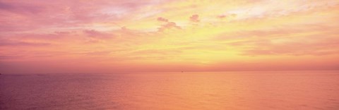 Framed Clouds over a lake at sunrise, Lake Michigan, Chicago, Illinois, USA Print