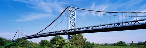 Framed USA, Philadelphia, Pennsylvania, Benjamin Franklin Bridge over the Delaware River Print