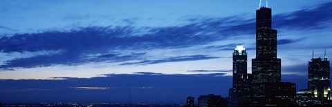 Framed Buildings in a city, Sears Tower, Chicago, Cook County, Illinois, USA Print