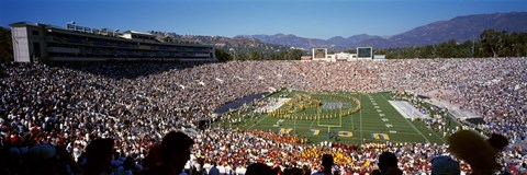 Framed Spectators watching a football match, Rose Bowl Stadium, Pasadena, City of Los Angeles, Los Angeles County, California, USA Print