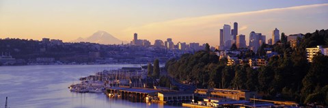 Framed Sunrise, Lake Union, Seattle, Washington State, USA Print