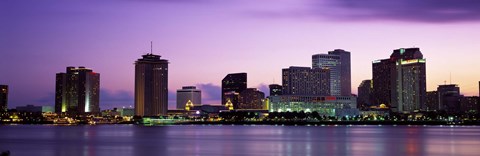 Framed Dusk Skyline, New Orleans, Louisiana, USA Print