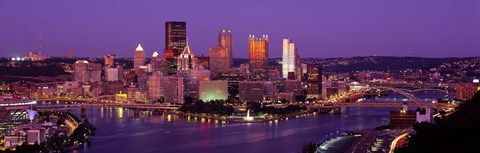 Framed Dusk Pittsburgh PA Print