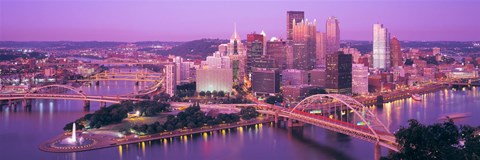 Framed Dusk, Pittsburgh, Pennsylvania, USA Print