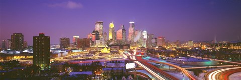 Framed Twilight, Minneapolis, MN, USA Print