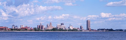 Framed Buildings at the waterfront, Buffalo, Niagara River, New York State Print