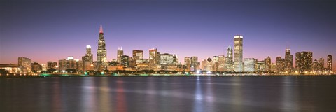 Framed Buildings at the waterfront, Chicago, Illinois Print