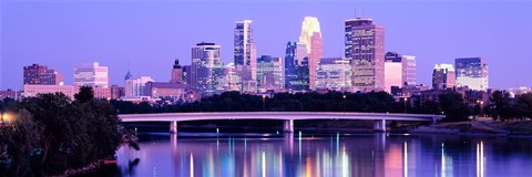 Framed Minneapolis in Purple Print