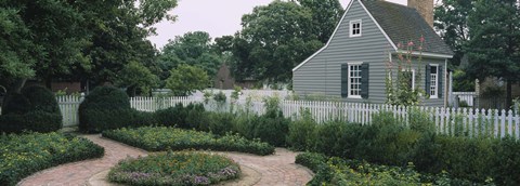 Framed Building in a garden, Williamsburg, Virginia, USA Print