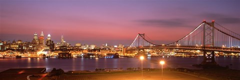 Framed Philadelphia at Night Print