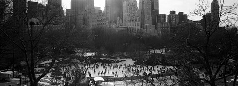 Framed Wollman Rink Ice Skating, Central Park, NYC, New York City, New York State, USA Print