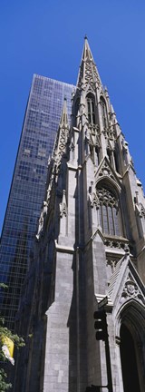 Framed Low angle view of a cathedral, St. Patrick&#39;s Cathedral, Manhattan, New York City, New York State, USA Print