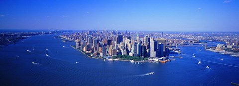 Framed Aerial Lower Manhattan New York City NY Print
