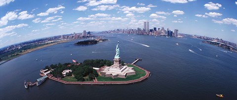 Framed Bird&#39;s Eye View of the Statue of Liberty Print