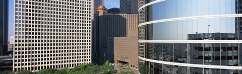 Framed Skyscraper windows in Houston, TX Print