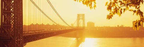 Framed Bridge across the river, George Washington Bridge, New York City Print